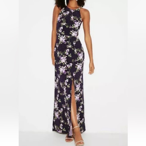 Express Dresses & Skirts - Express Women's Floral Halter High Slit Maxi Jersey Dress Size XS NWT $80 *R13